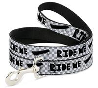 Buckle-Down Pet Leash Ride ME - Tabla de Skate con Mini Cuaderno (2,54 cm de Ancho), Color Blanco, Gris y Negro
