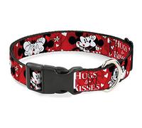 Buckle Down Plantea de Abrazos y Besos de Mickey y Minnie Rojo/Blanco plástico Clip Collar