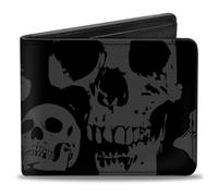 Buckle-Down Bifold Wallet Skulls Cartera Plegable, Multicolor, 4.0" x 3.5 para Hombre