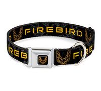 Buckle-Down Pug-Pontiac Firebird - Collar para Perro, Color Negro y Dorado