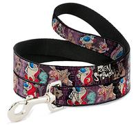 Buckle-Down REN & Stimpy Poses Texto Morado Mascota Leash, 6 '-1/2"
