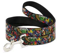 Buckle-Down Retro Marvel Comic Books Stacked C/U Pet Leash, 6" x 1.5"