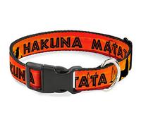 Buckle Down Rey León Hakuna Matata Sunset Naranjas/Clip de plástico Negro Collar