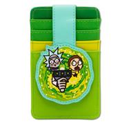 Buckle-Down Rick and Morty - Cartera de personajes, tarjetero de identificación de Rick and Morty, postura de pistola portal de Rick and Morty, piel vegana