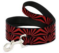 Buckle Down "Rising Sun Red/Black Pet Leash, 6" x 1/2"
