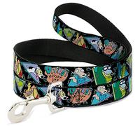 Buckle-Down Rocko's Modern Life Character Retratos/triángulos Negro/Azul Pet Leash, 6 '-1/2"