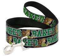 Buckle-Down Scooby Doo & ~Shaggy Pose/Baked Negro/Verde Pet Leash, 6" x 1/2"