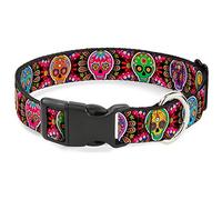 Buckle Down Seis azúcar Calaveras Multi Color plástico Clip Collar