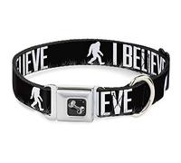 Buckle-Down Silueta de pie Grande de 40,64 cm - 58,42 cm, Color Negro, Gris, Blanco y Hueso de Collar de Perro, tamaño Mediano