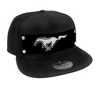 Buckle-Down Gorra Snapback-Logotipo Mustang Pony Blanco/Negro Sombrero, Multicolor, Talla única para Hombre