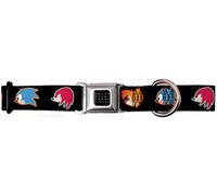 Buckle-Down Sonic Mania Sonic/Tails/Knuckles - Collar para Perro, Color Negro, 3,8 x 33 x 45 cm