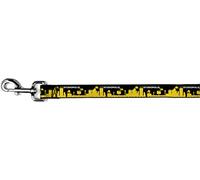 Buckle-Down Sonic Mania STUDIOPOLIS Zone Silueta Negro/Amarillo/Blanco Pet Leash, 6 '-1"
