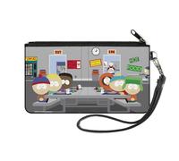 Buckle-Down South Park - Cartera con cremallera, diseño de mesa de cafetería South Park Boys Group, lona, Gris, S, Casual