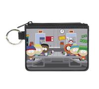 Buckle-Down South Park - Cartera con cremallera, escena de mesa de cafetería South Park Boys Group, lona, Gris, XS, Casual