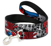 Buckle-Down Spider-Man Action Escape Imposible Gray Pet Leash, 6" x 1/2"