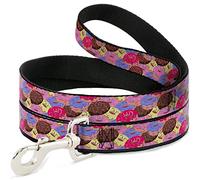 Buckle-Down Sprinkle Donuts Stacked Multi Color Pet Leash, 6" x 1.5"