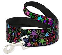 Buckle-Down Stargazer Black/Multi Color Pet Leash, 6" x 1/2"
