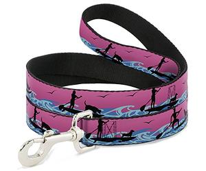 Buckle-Down Sup w/Dog Pink/Blues/Black Pet Leash, 6" x 1/2"