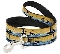 Buckle-Down Sup w/Perro Amarillos/Azules/Negro Pet Leash, 6" x 1.5"