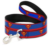 Buckle-Down Superman Shield/Stripe Red / Blue - Correa para Mascota, 15,2 x 3,8 cm
