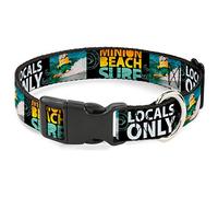 Buckle-Down Surfing Minion Minion Surf Beach/Locals Only Breakaway Cat Collar, 1/2" x 8-12"/Medium