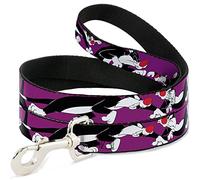 Buckle-Down Sylvester The Cat Poses Purple Pet Leash, 6" x 1/2"