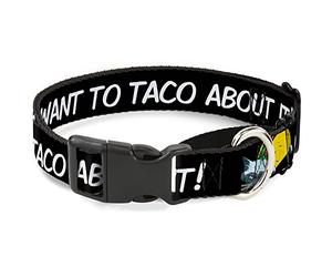 Buckle-Down Taco Cat I Don 'T Want to Taco 'BoUTIT Martingale Collar de Perro, 1" de Ancho, Cuello pequeño de 23 a 38 cm