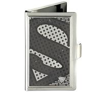 Buckle-Down Tarjetero, Superman Shield Close-up - Medio tono plateado cepillado, Small, DC Comics