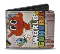 Buckle-Down The Amazing World of Gumball Billetera, plegable, The Amazing World of Gumball Peace Pose con Darwin y logotipo, cuero vegano