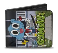 Buckle-Down The Amazing World of Gumball Billetera, plegable, The Amazing World of Gumball Text and House Pose, cuero vegano