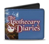 Buckle-Down The Apothercary Diaries - Cartera plegable, The Apothecary Diaries Maomao Pose y logotipo del título Blues, cuero vegano