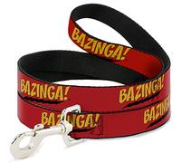 Buckle-Down The Big Bang Theory - Correa para Mascotas, Correa para Perro, Rojo Dorado y Negro, 1.5 Pulgadas de Ancho