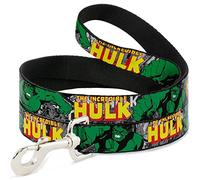 Buckle-Down «The Incredible Hulk Action Poses/Stacked Comics» Pet Leash, 6" x 1/2"