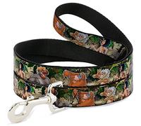 Buckle-Down The Jungle Book I Wanna Be Like You 4-Character Scene Pet Leash, 6" x 1.5"