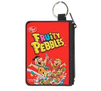 Buckle-Down The Picapiedra - Cartera con cremallera alrededor, réplica de caja de cereales de Fred y Barney, color rojo brillante, Rojo -, XS, Casual