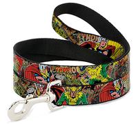 Buckle-Down Thor & Loki Poses/Retro Comic Books Stacked Pet Leash, 6 '-1.5"