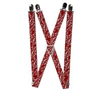 Buckle-Down Tirantes, Borgoña/blanco, 1" Wide