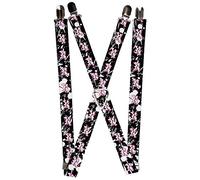 Buckle-Down Tirantes, Negro/Blanco, 1" Wide