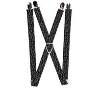 Buckle-Down Tirantes, Negro/Gris, 1" Wide