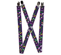 Buckle-Down Tirantes unisex The Joker Elements Collage morado/verde/amarillo, Multicolor, Talla única