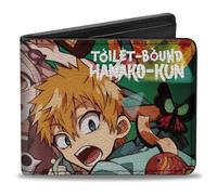 Buckle-Down Toilet-Bound Hanako-Kun - Billetera plegable, con tres personajes de Hanako Kun, piel vegana