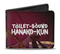 Buckle-Down Toilet-Bound Hanako-Kun - Cartera plegable, con logotipo de escena silenciadora Hanako-Kun y título de piel vegana
