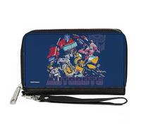 Buckle-Down Transformers - Cartera plegable, Transformers Autobots Group Pose and Text Blues, piel vegana, Azul, 7.5"x4.5", Casual
