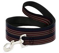Buckle-Down United Estados Bandera Estrellas & Rayas Envejecidas Pet Leash, 6" x 1"