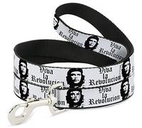 Buckle-Down Viva LA Revolucion Che White/Black Pet Leash, 6" x 1.5"