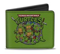 Buckle-Down Wallet Classic Teenage Mutant Ninja Turtles Battle P Accesorio de Viaje-Billetera Plegable, Multicolor, 4.0" x 3.5" Adulto Unisex