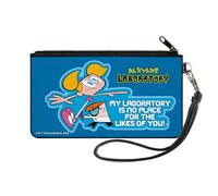 Buckle-Down Warner Bros. Animation - Cartera con cremallera alrededor, Dexters Laboratory No Place For the Likes of You Pose Blues, lienzo, Azul, S, Casual