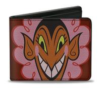 Buckle-Down Warner Bros. Animation Wallet Bifold The Powerpuff Girls Him Face Close Up Red Vegan Leather, Rojo/Excursión, Color sólido (Getaway Solids), 4.0" x 3.5", Casual