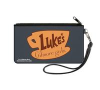 Buckle-Down Warner Bros. Entertainment Inc. - Cartera con cremallera alrededor, diseño de taza de café Gilmore Girls Lukes, color gris y marrón, lona, Negro, S, Casual