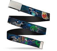 Buckle-Down Web Belt-Batman Battling Villains in Tunnel Cinturón, Multicolor, 1.25" Wide-Fits up to 42" Pant Size Unisex Adulto